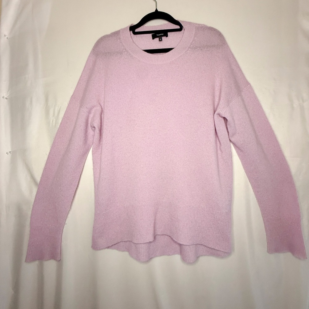 Theory Karenia M Pink 100% Cashmere Crewneck Oversized Sweater Medium 10718706